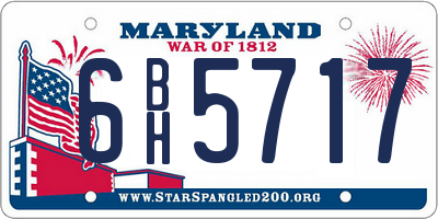 MD license plate 6BH5717