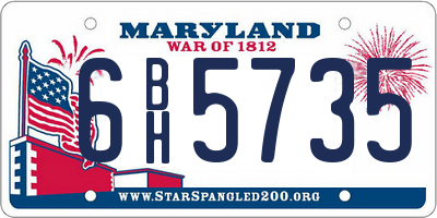 MD license plate 6BH5735