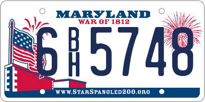 MD license plate 6BH5748