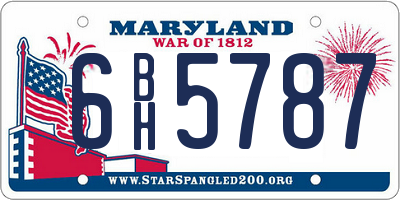 MD license plate 6BH5787