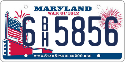 MD license plate 6BH5856