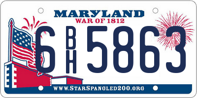 MD license plate 6BH5863