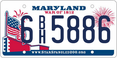 MD license plate 6BH5886
