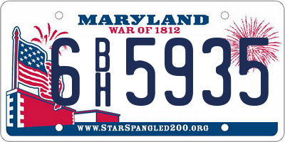 MD license plate 6BH5935