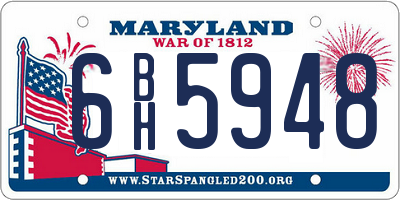 MD license plate 6BH5948