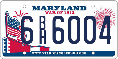 MD license plate 6BH6004