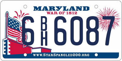 MD license plate 6BH6087