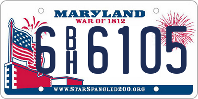 MD license plate 6BH6105