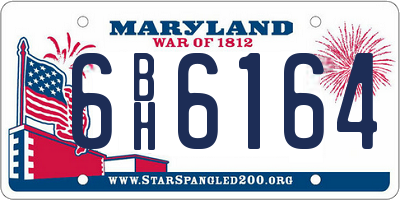 MD license plate 6BH6164