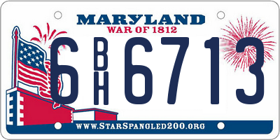 MD license plate 6BH6713