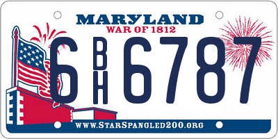 MD license plate 6BH6787
