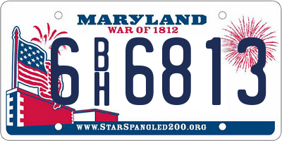 MD license plate 6BH6813