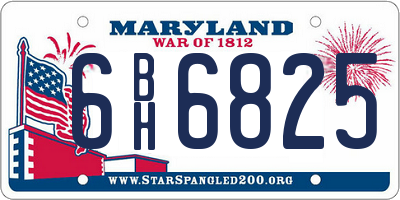 MD license plate 6BH6825