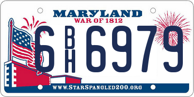 MD license plate 6BH6979