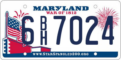 MD license plate 6BH7024