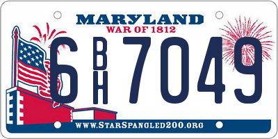 MD license plate 6BH7049