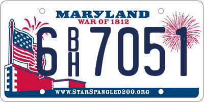 MD license plate 6BH7051
