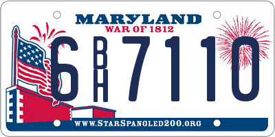 MD license plate 6BH7110