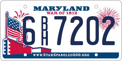 MD license plate 6BH7202