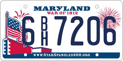 MD license plate 6BH7206