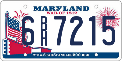MD license plate 6BH7215