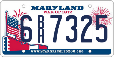 MD license plate 6BH7325