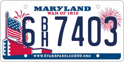 MD license plate 6BH7403