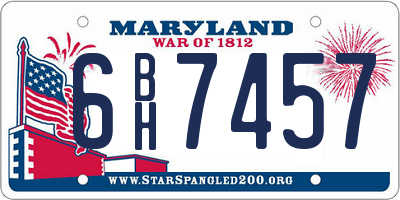 MD license plate 6BH7457