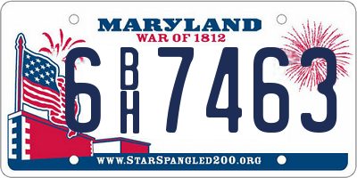 MD license plate 6BH7463