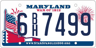 MD license plate 6BH7499