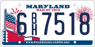MD license plate 6BH7518