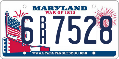 MD license plate 6BH7528