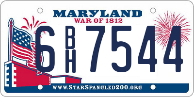 MD license plate 6BH7544