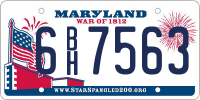 MD license plate 6BH7563