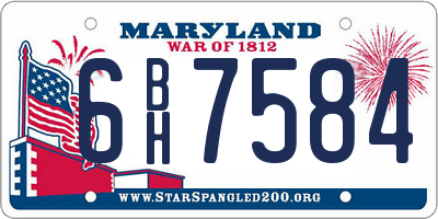 MD license plate 6BH7584