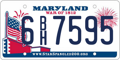 MD license plate 6BH7595