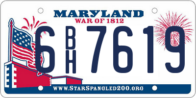 MD license plate 6BH7619