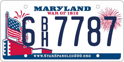 MD license plate 6BH7787