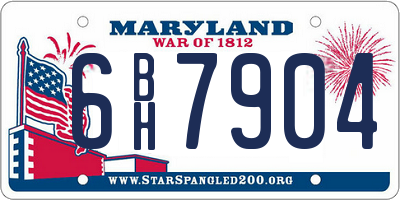 MD license plate 6BH7904