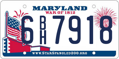 MD license plate 6BH7918