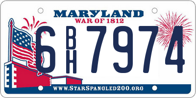 MD license plate 6BH7974