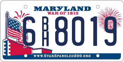 MD license plate 6BH8019