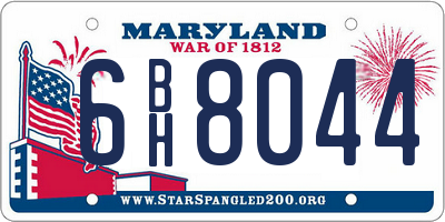 MD license plate 6BH8044