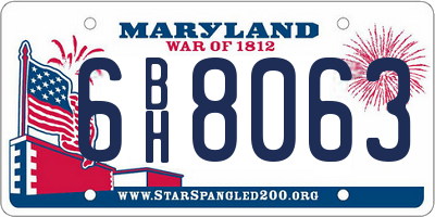 MD license plate 6BH8063