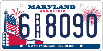 MD license plate 6BH8090