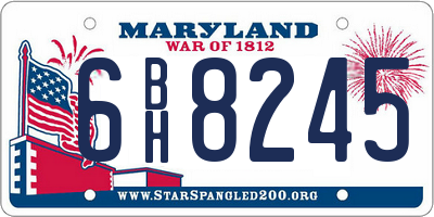 MD license plate 6BH8245