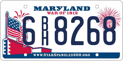MD license plate 6BH8268