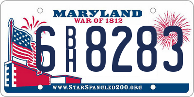 MD license plate 6BH8283