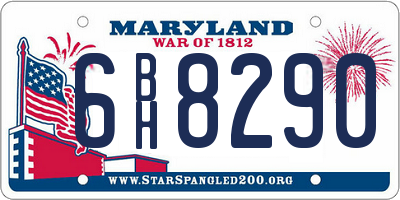 MD license plate 6BH8290