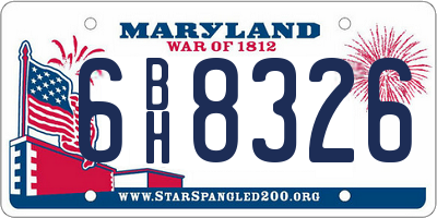 MD license plate 6BH8326